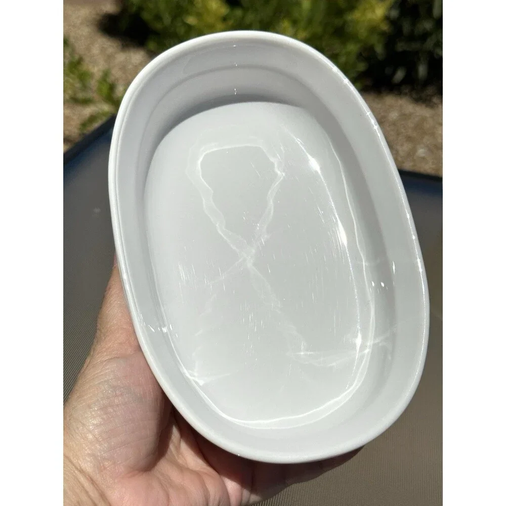 Lot 2 Corning Ware French White Oval Individual Casserole Set Baking Dish F-15-B